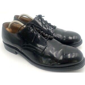 Vintage Craddock Terry Shoes Mens 10.5R  Military Dress Oxford  High Gloss Black